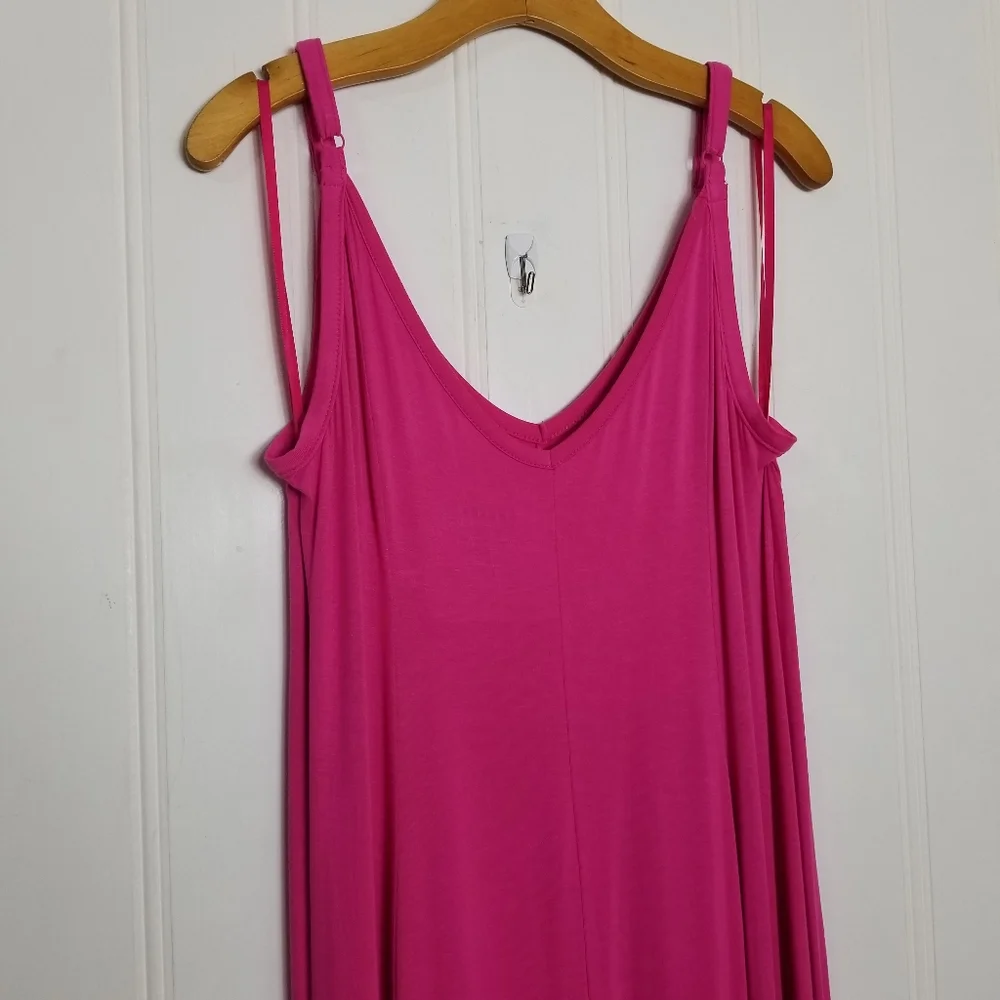Torrid Maxi Dress Womens Sz 1X  14/16 Pink Super Soft Trapeze Adjustable Straps - Picture 3 of 13